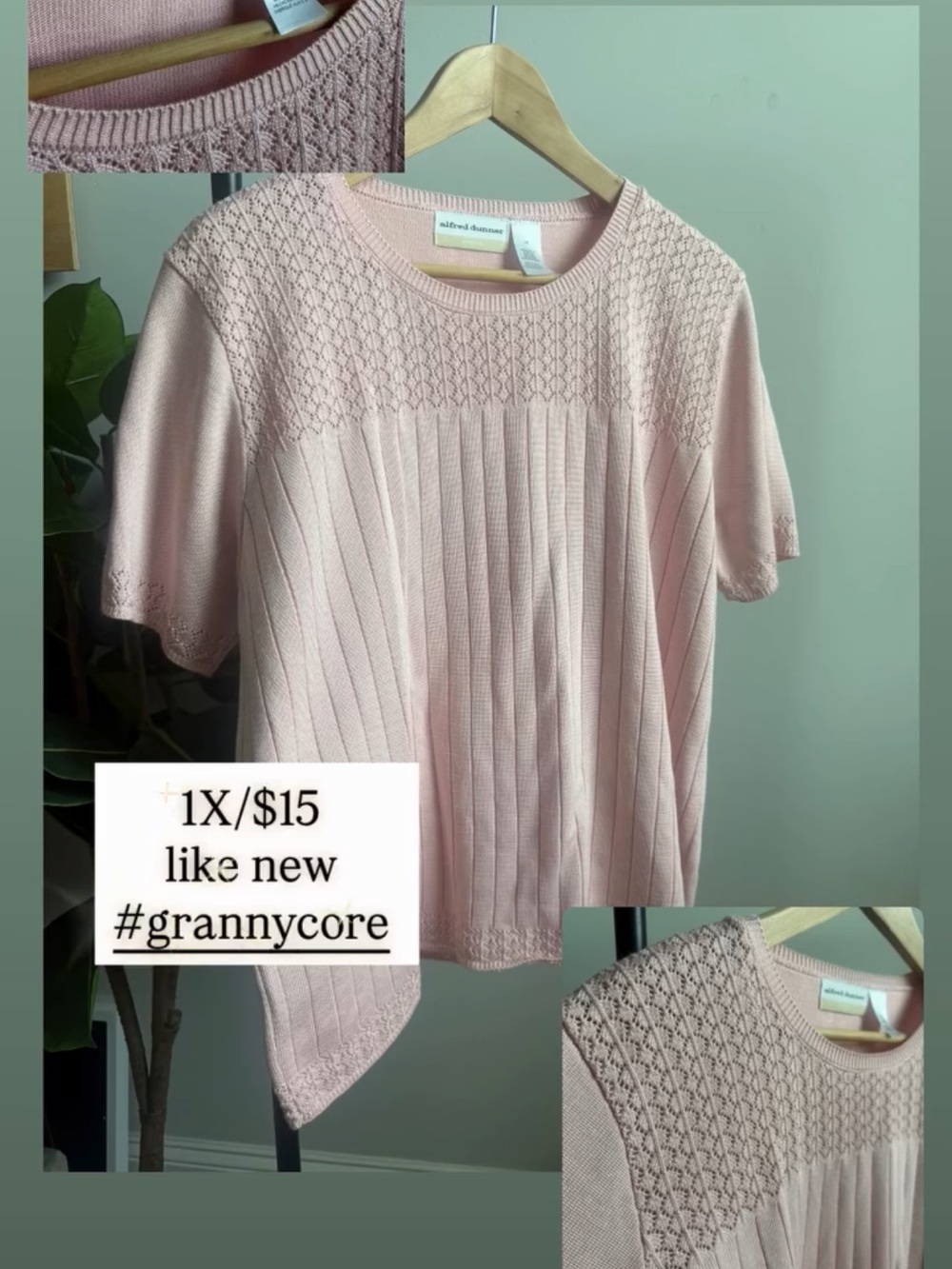 Alfred Dunner Light Pink Short-Sleeve Knit Top